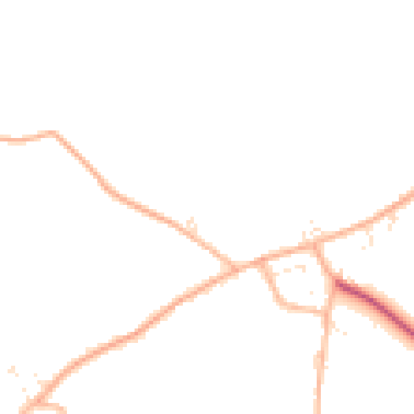 Daytime road noise heatmap for PL27 6JP