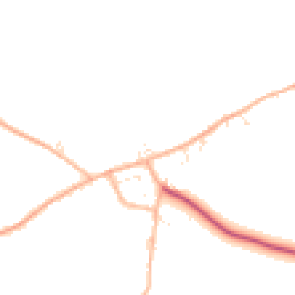 Daytime road noise heatmap for PL27 6QE