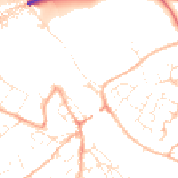 Daytime road noise heatmap for PL27 6QQ
