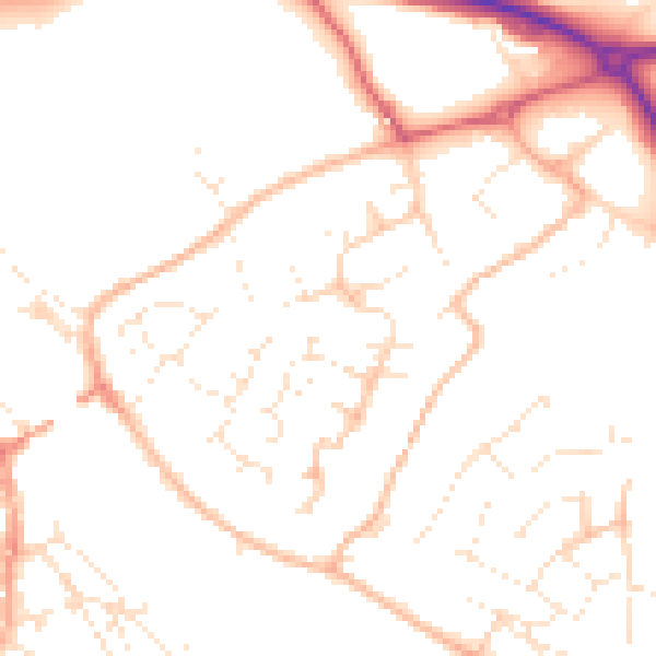 Daytime road noise heatmap for PL27 6UT
