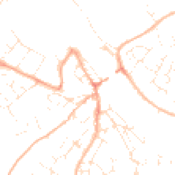 Daytime road noise heatmap for PL27 7DG