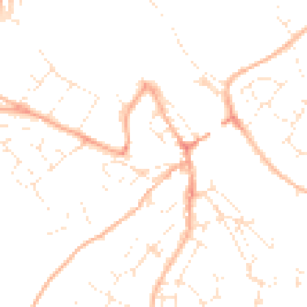 Daytime road noise heatmap for PL27 7DP