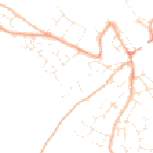 Daytime road noise heatmap for PL27 7EQ