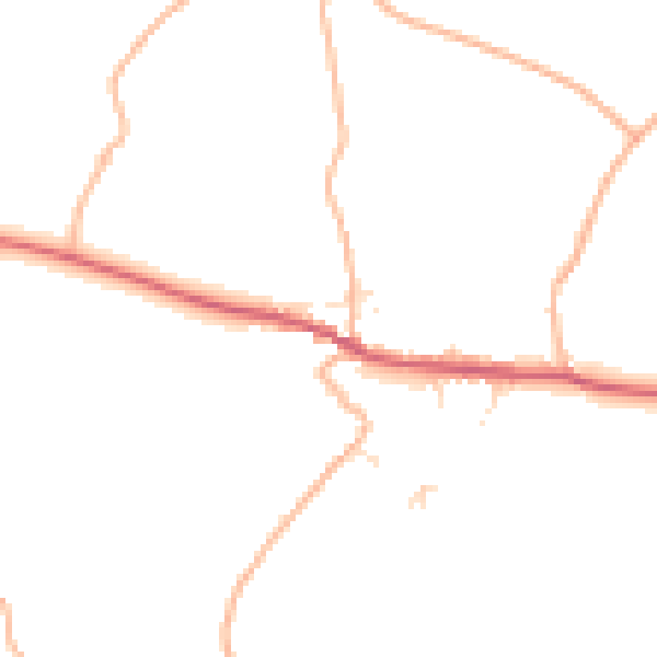 Daytime road noise heatmap for PL27 7LU