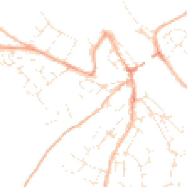 Daytime road noise heatmap for PL27 7NL