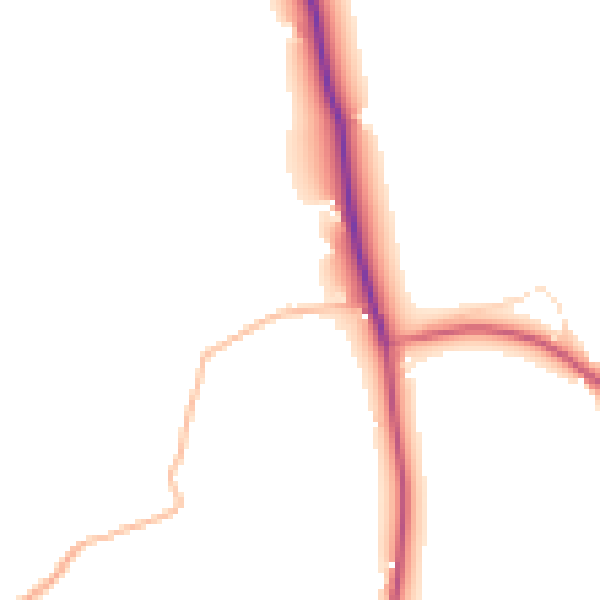 Daytime road noise heatmap for PL27 7RY