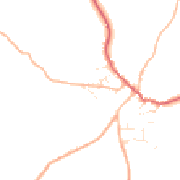 Daytime road noise heatmap for PL30 3EZ