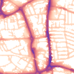 Daytime road noise heatmap for PO1 1AN