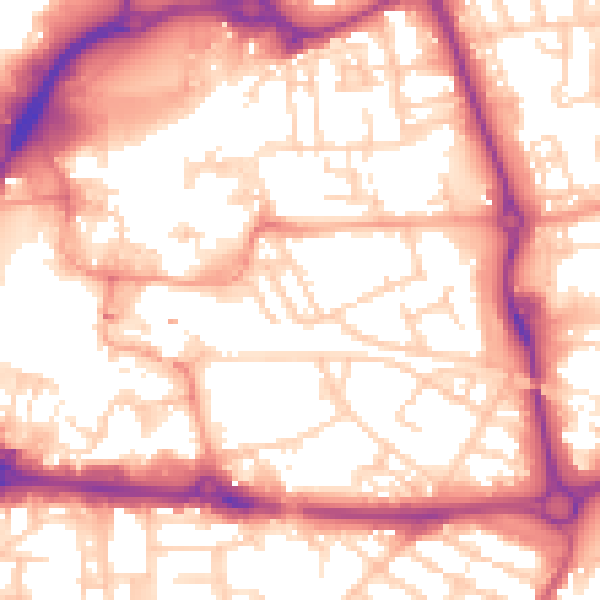 Daytime road noise heatmap for PO1 1LB