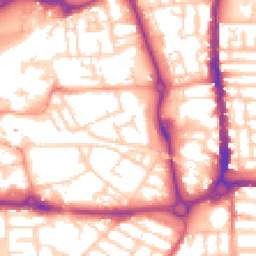 Daytime road noise heatmap for PO1 1LP