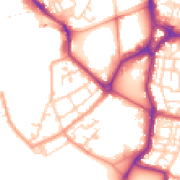 Daytime road noise heatmap for PO1 2EY