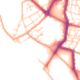 Daytime road noise heatmap for PO1 2NX