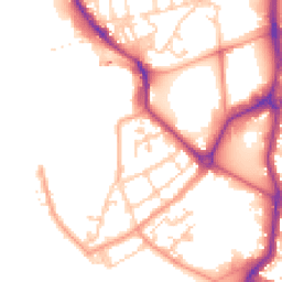 Daytime road noise heatmap for PO1 2PE