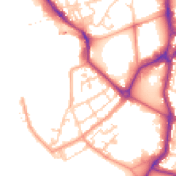 Daytime road noise heatmap for PO1 2PN