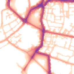 Daytime road noise heatmap for PO1 2TD