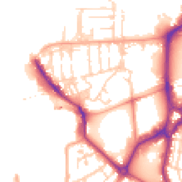 Daytime road noise heatmap for PO1 3AU