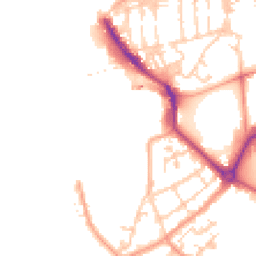 Daytime road noise heatmap for PO1 3BG