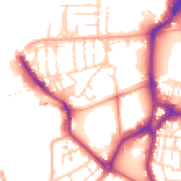 Daytime road noise heatmap for PO1 3BH