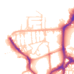 Daytime road noise heatmap for PO1 3DA