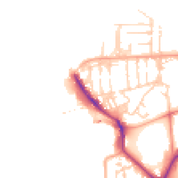 Daytime road noise heatmap for PO1 3DT