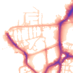 Daytime road noise heatmap for PO1 3FW