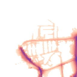 Daytime road noise heatmap for PO1 3GD