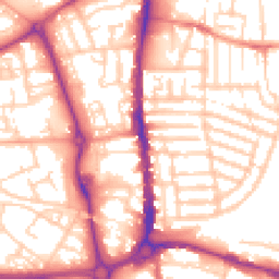 Daytime road noise heatmap for PO1 5AJ