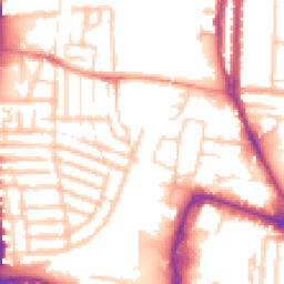 Daytime road noise heatmap for PO1 5AX
