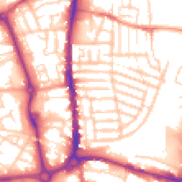 Daytime road noise heatmap for PO1 5DN
