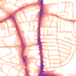 Daytime road noise heatmap for PO1 5ET