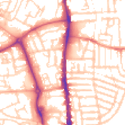 Daytime road noise heatmap for PO1 5EY