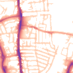 Daytime road noise heatmap for PO1 5HU