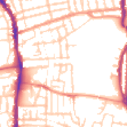 Daytime road noise heatmap for PO1 5LY