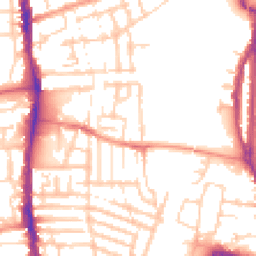 Daytime road noise heatmap for PO1 5PP