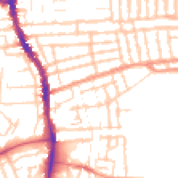 Daytime road noise heatmap for PO1 5RG