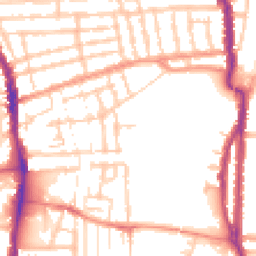 Daytime road noise heatmap for PO1 5RR
