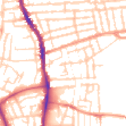 Daytime road noise heatmap for PO1 5SF