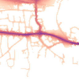 Daytime road noise heatmap for PO10 7AB