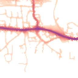 Daytime road noise heatmap for PO10 7AQ