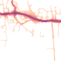 Daytime road noise heatmap for PO10 7AZ