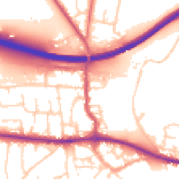 Daytime road noise heatmap for PO10 7BB