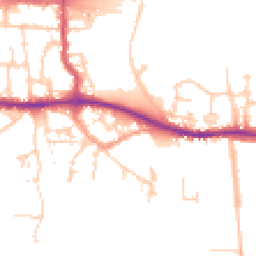 Daytime road noise heatmap for PO10 7BT