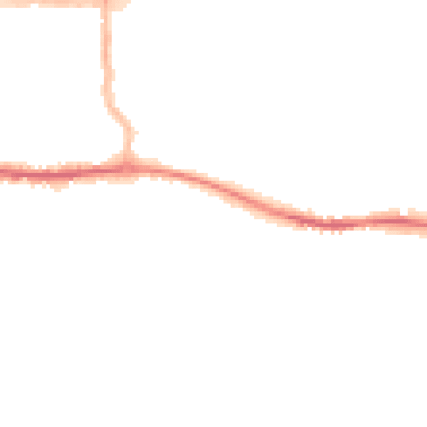 Night-time road noise heatmap for PO10 7BT