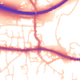 Daytime road noise heatmap for PO10 7BY