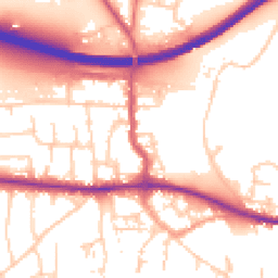 Daytime road noise heatmap for PO10 7DA