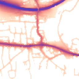 Daytime road noise heatmap for PO10 7DD