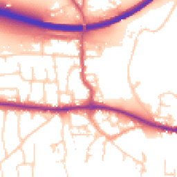 Daytime road noise heatmap for PO10 7DG