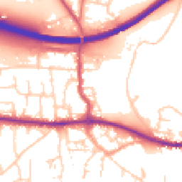 Daytime road noise heatmap for PO10 7DL