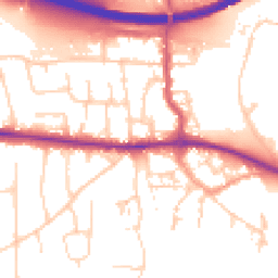 Daytime road noise heatmap for PO10 7DR