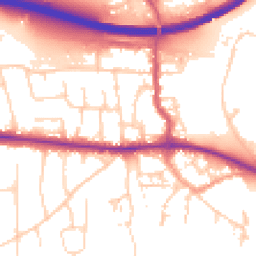 Daytime road noise heatmap for PO10 7DW